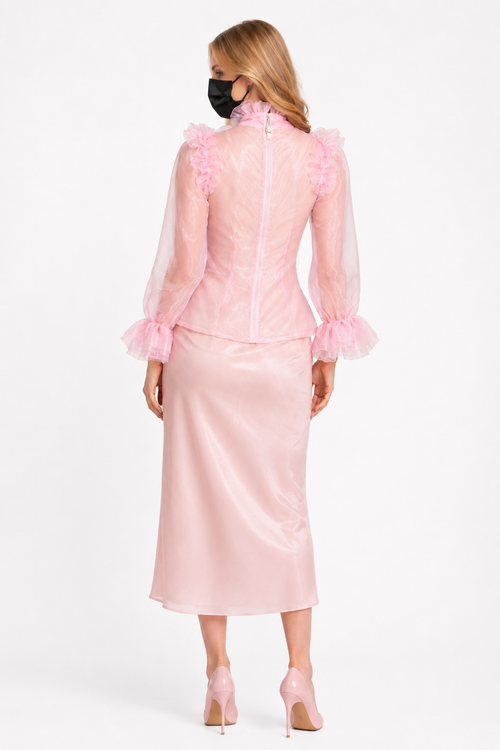 Baby Pink Organza Blouse G3951