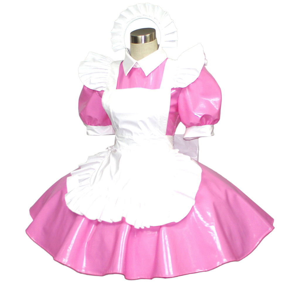 rosa dünnes PVC-Kleid G395