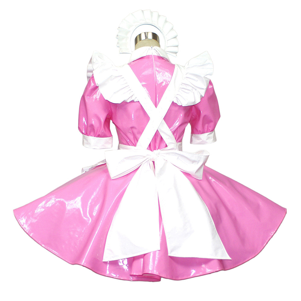 rosa dünnes PVC-Kleid G395