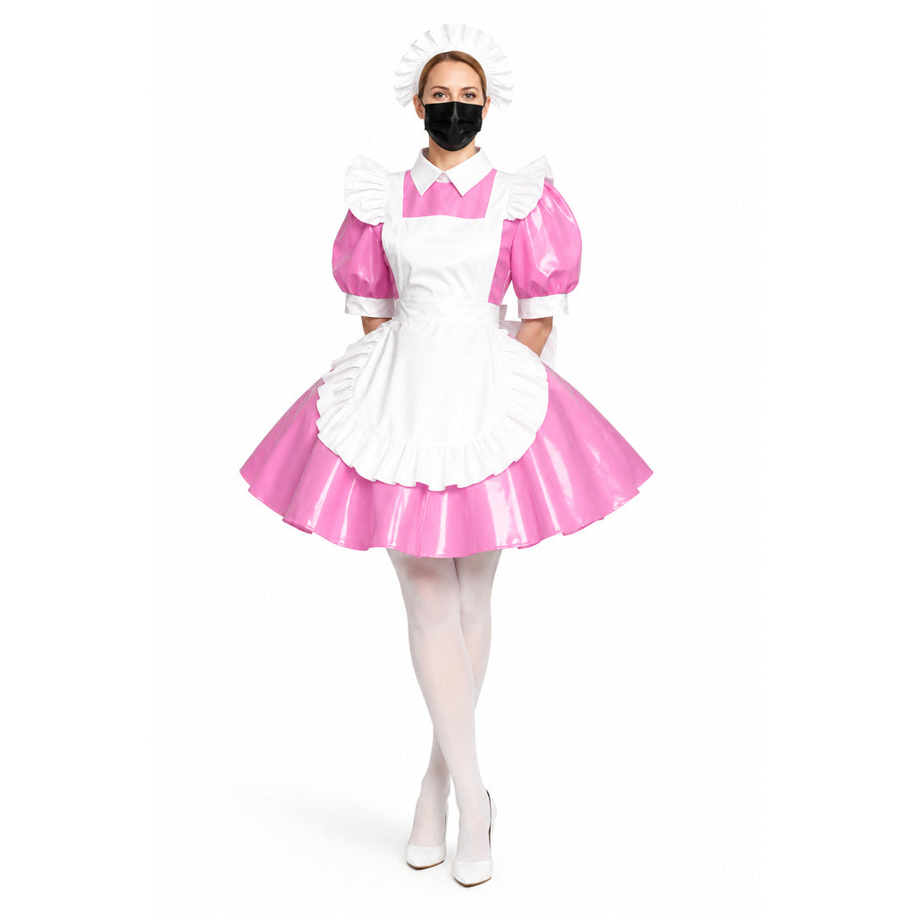 rosa dünnes PVC-Kleid G395