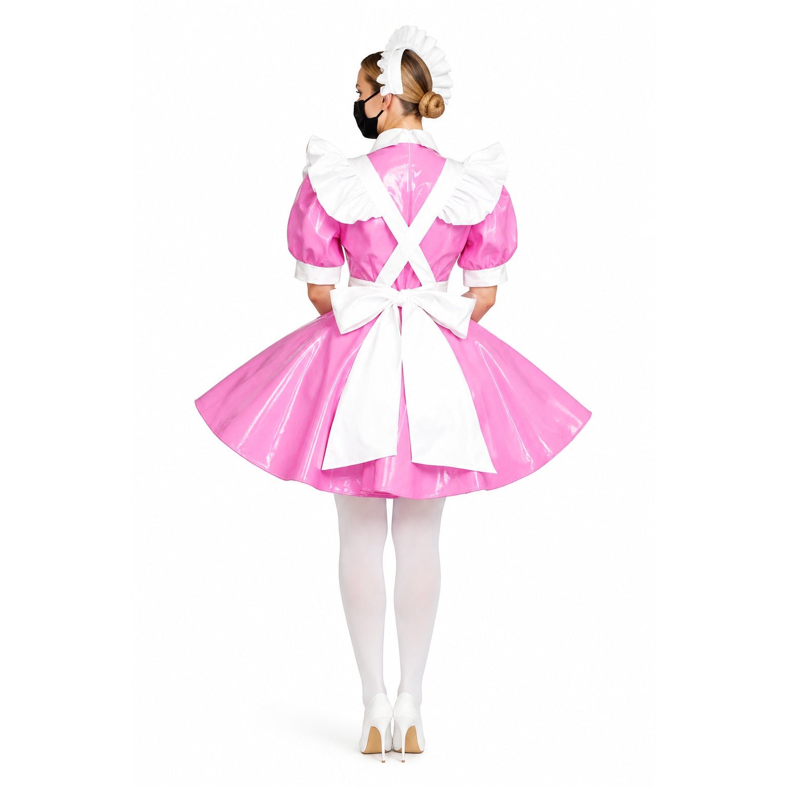 rosa dünnes PVC-Kleid G395
