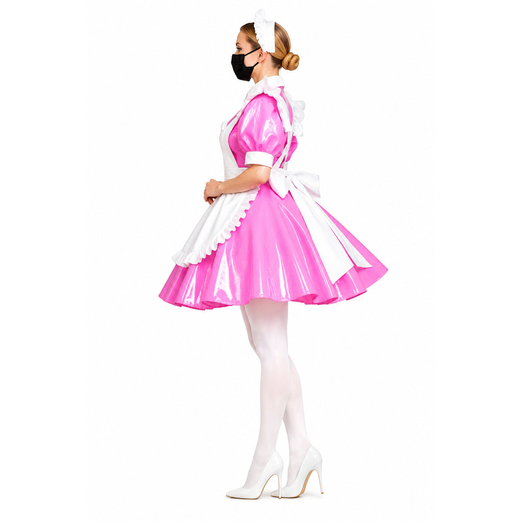 rosa dünnes PVC-Kleid G395