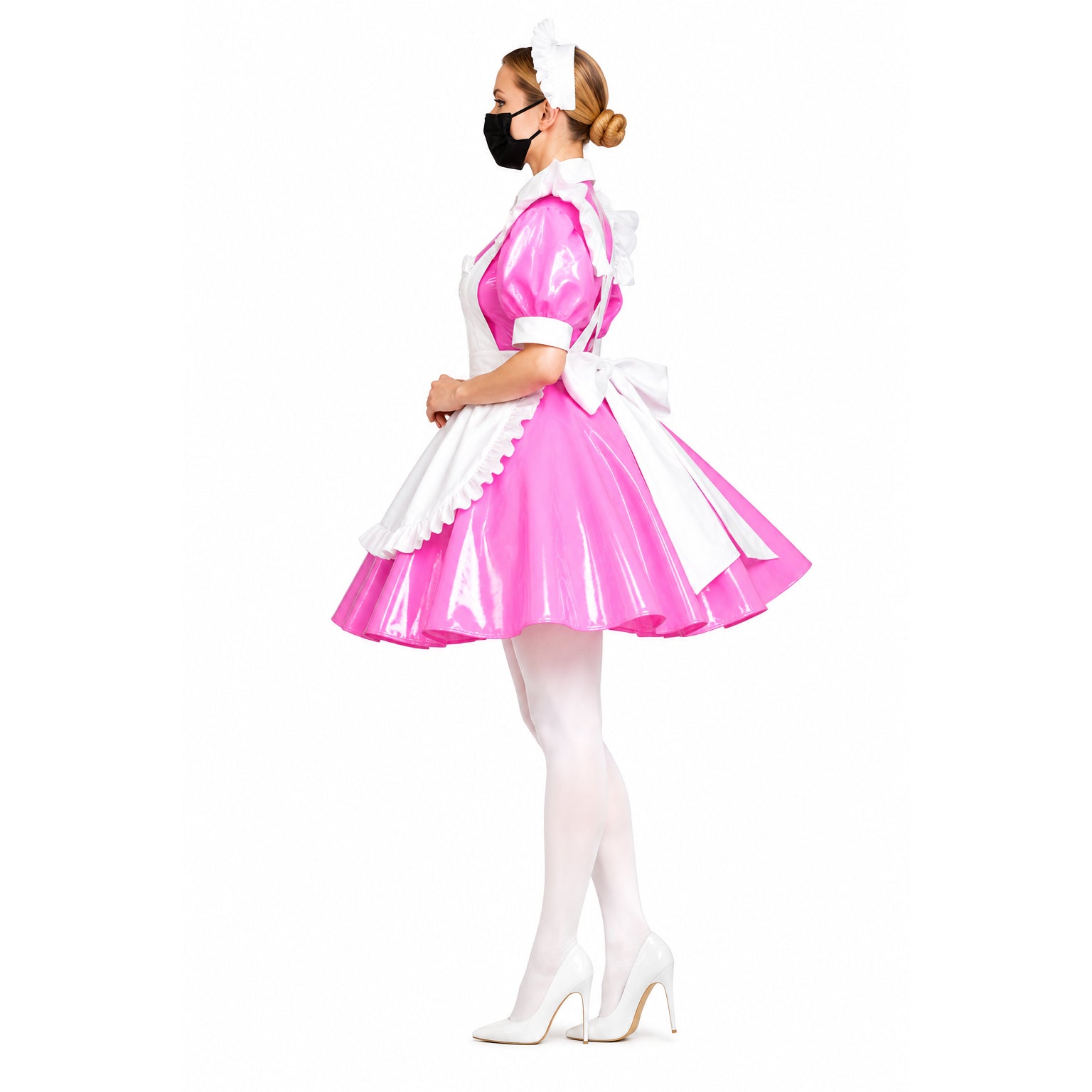 rosa dünnes PVC-Kleid G395