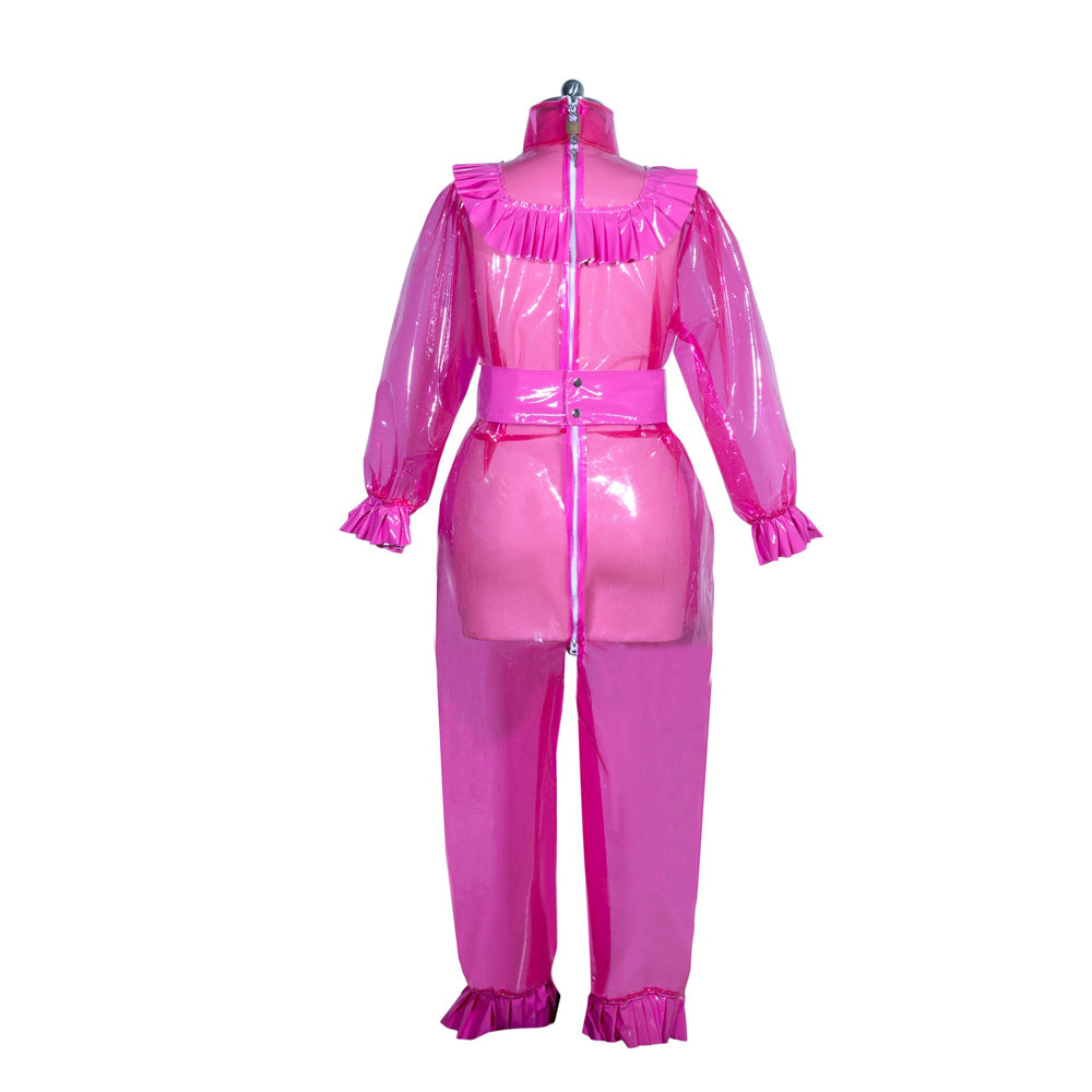 Hot Pink Transparenter PVC Bodysuit G3960