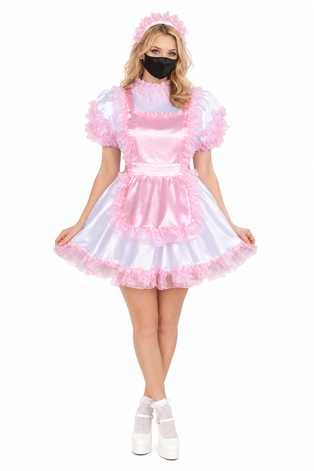 White Satin Dress G3961