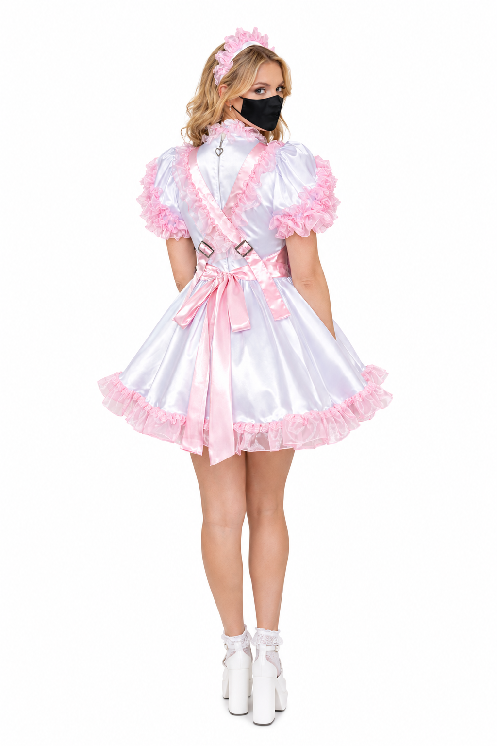 White Satin Dress G3961