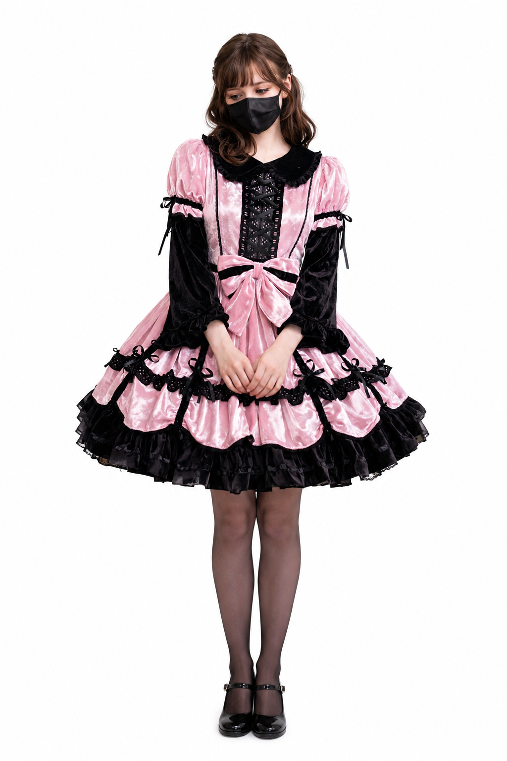 Baby Pink Velvet Dress G3964