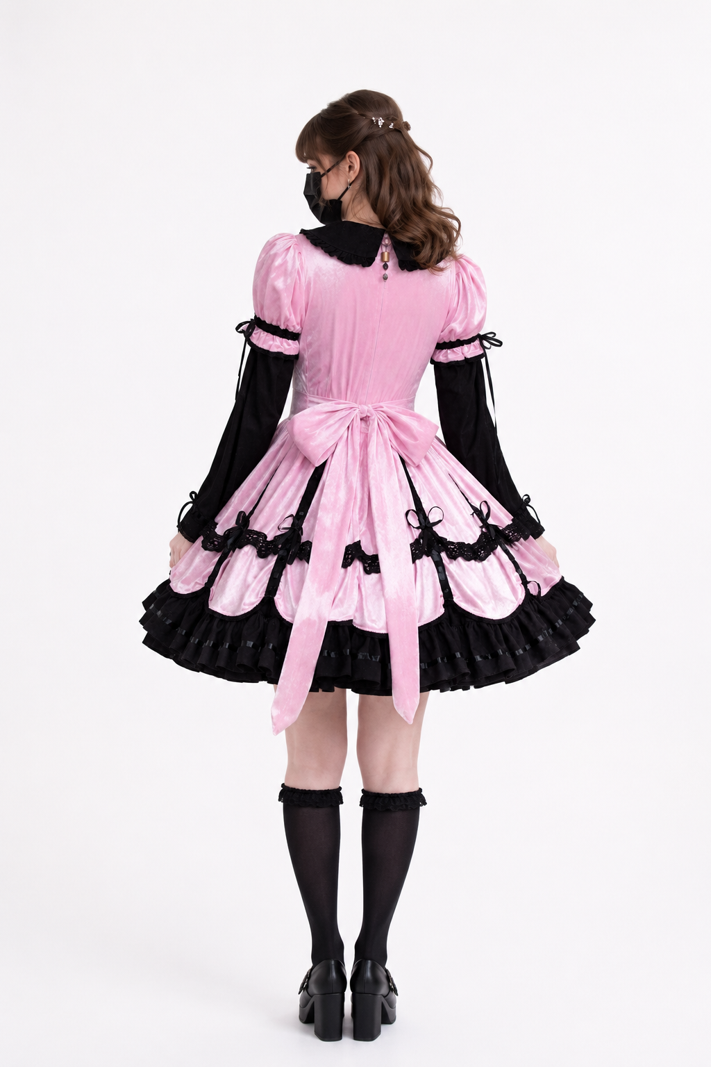 Baby Pink Velvet Dress G3964