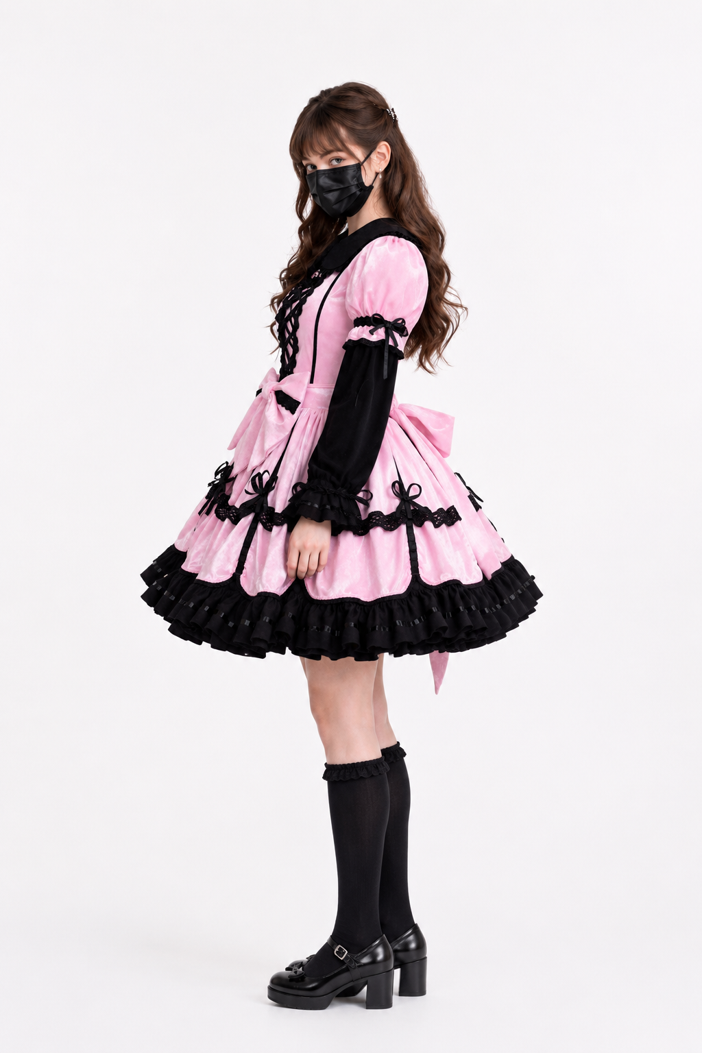 Baby Pink Velvet Dress G3964