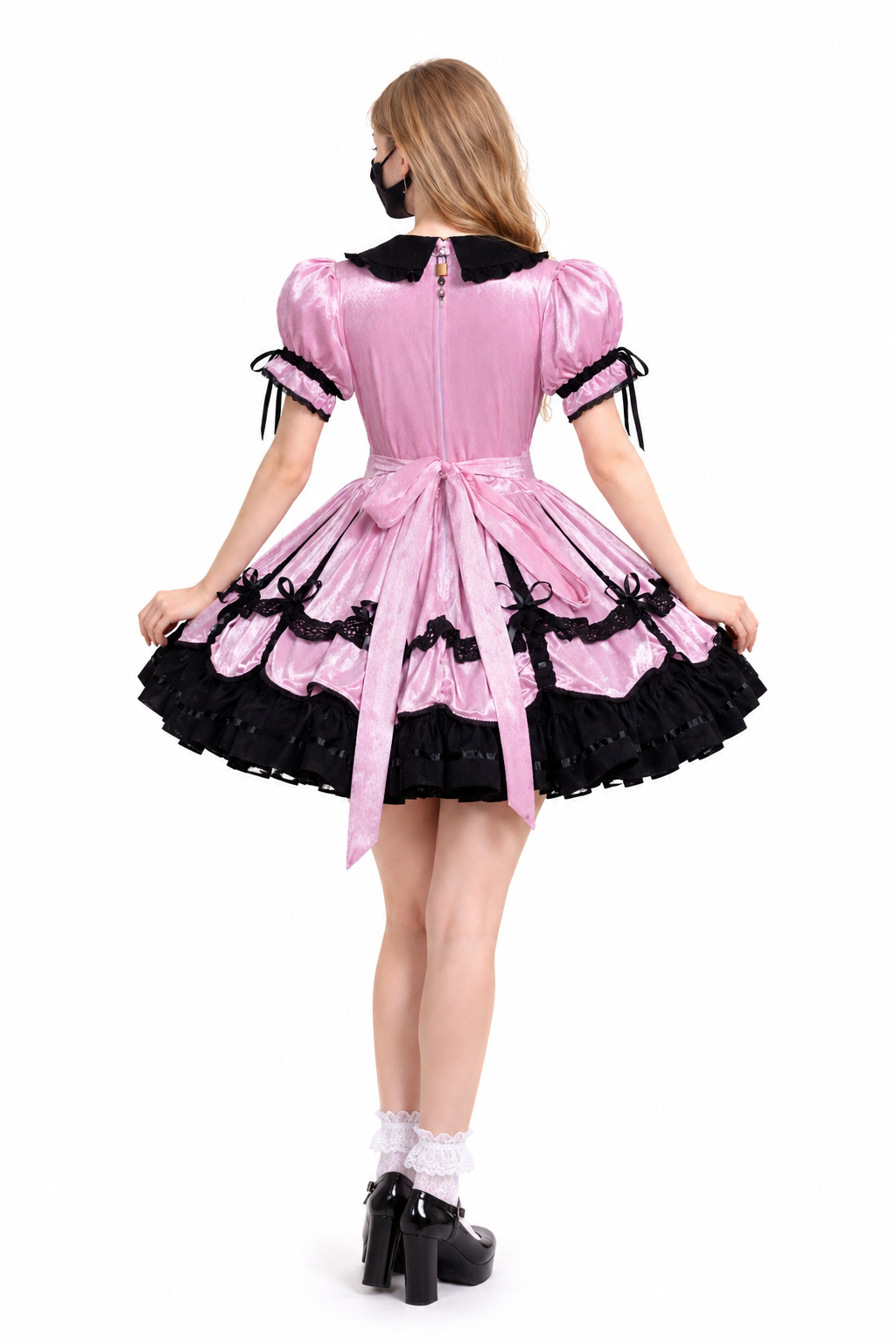Baby-rosa Samtkleid G3965
