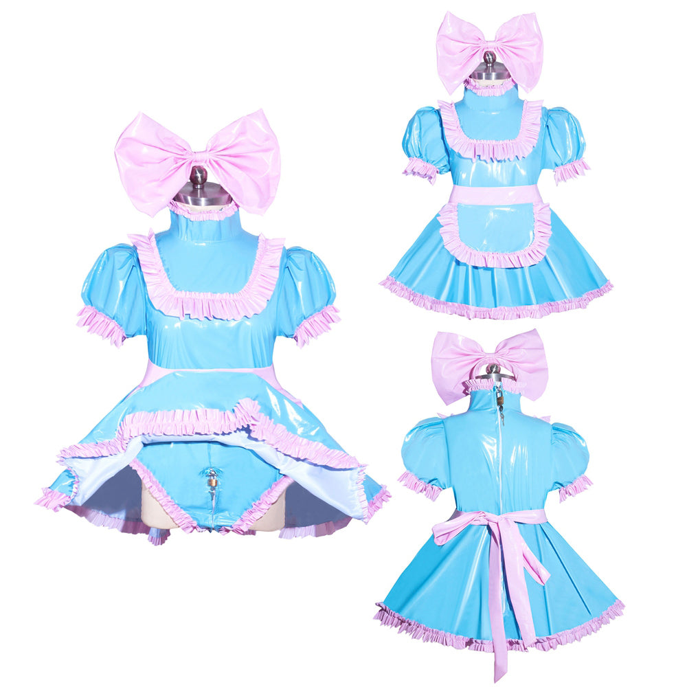 Combinaison courte bébé bleu pâle en PVC G3967