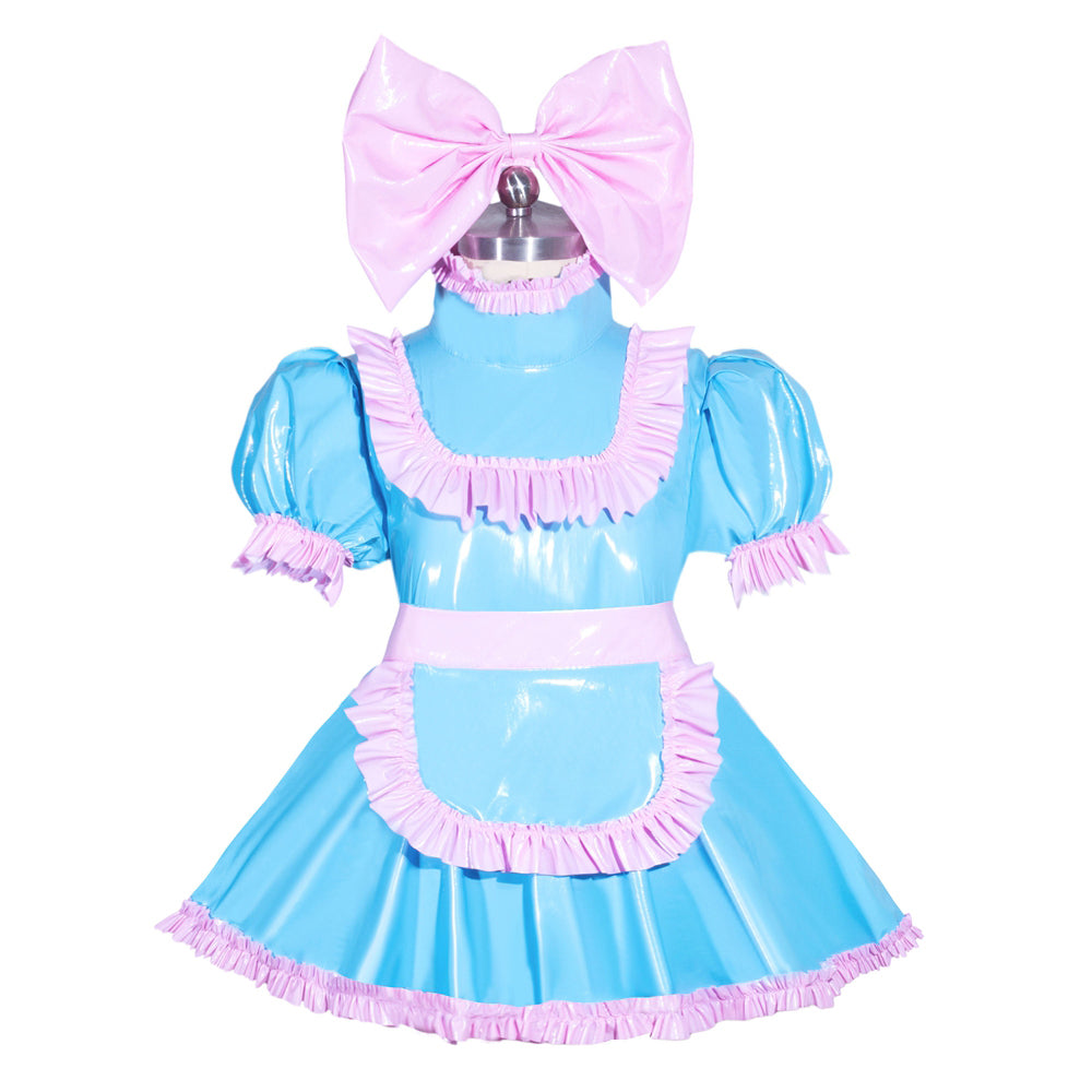 Combinaison courte bébé bleu pâle en PVC G3967