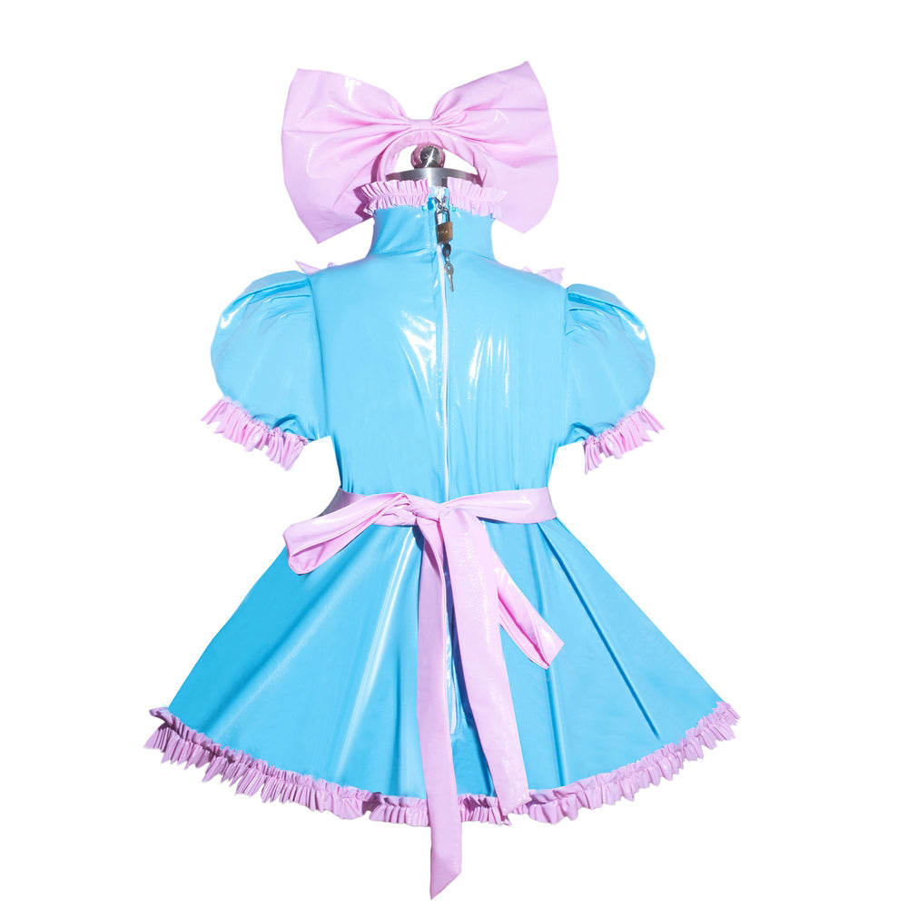 Combinaison courte bébé bleu pâle en PVC G3967
