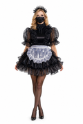 Black Satin & Organza Dress G3969