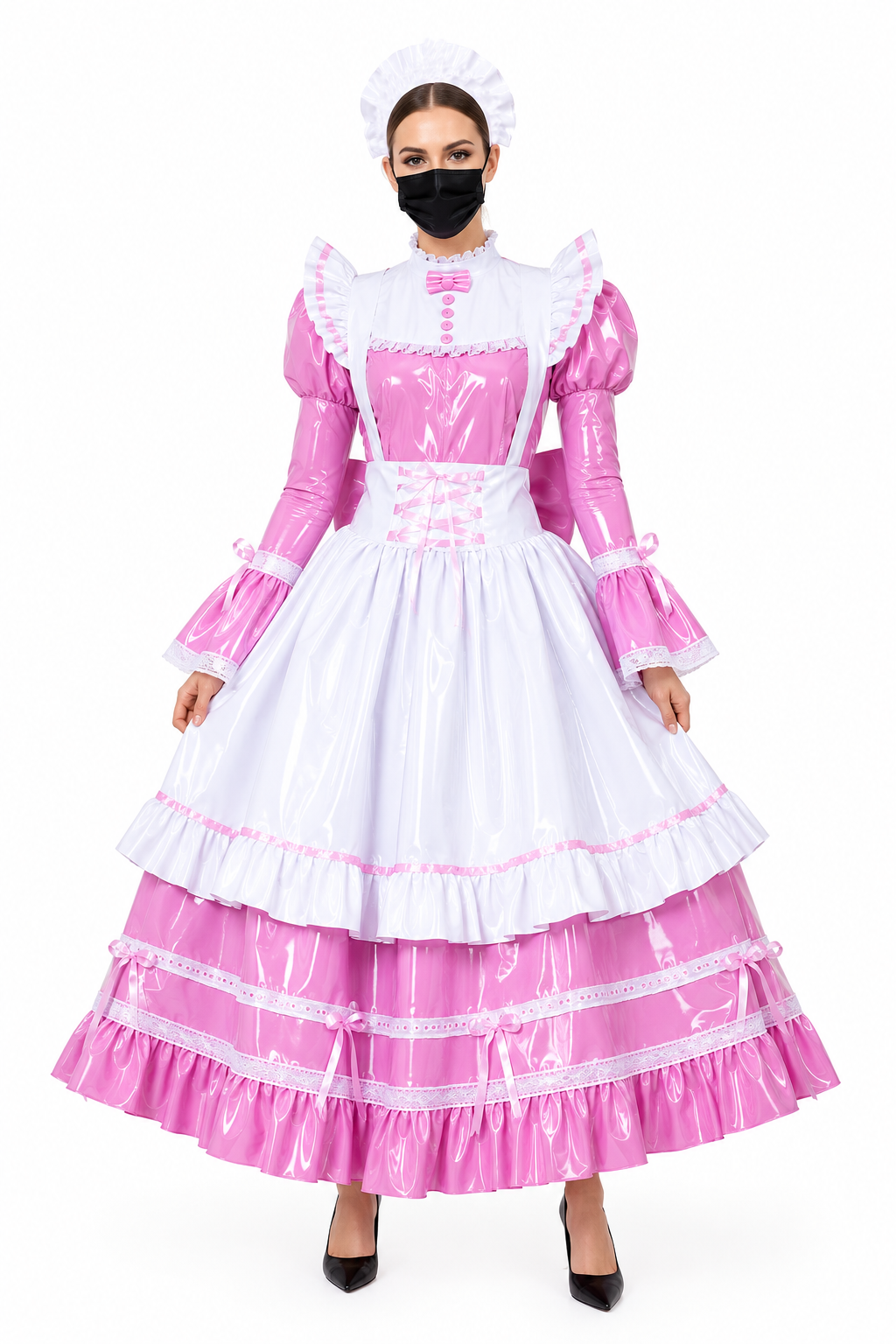 Pink Thin PVC Dress G3975