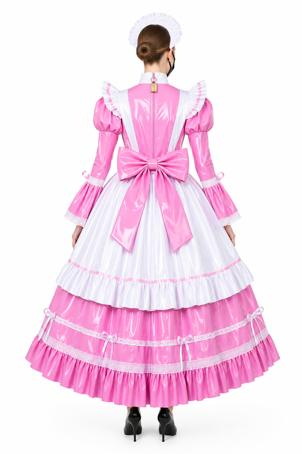 Pink Thin PVC Dress G3975