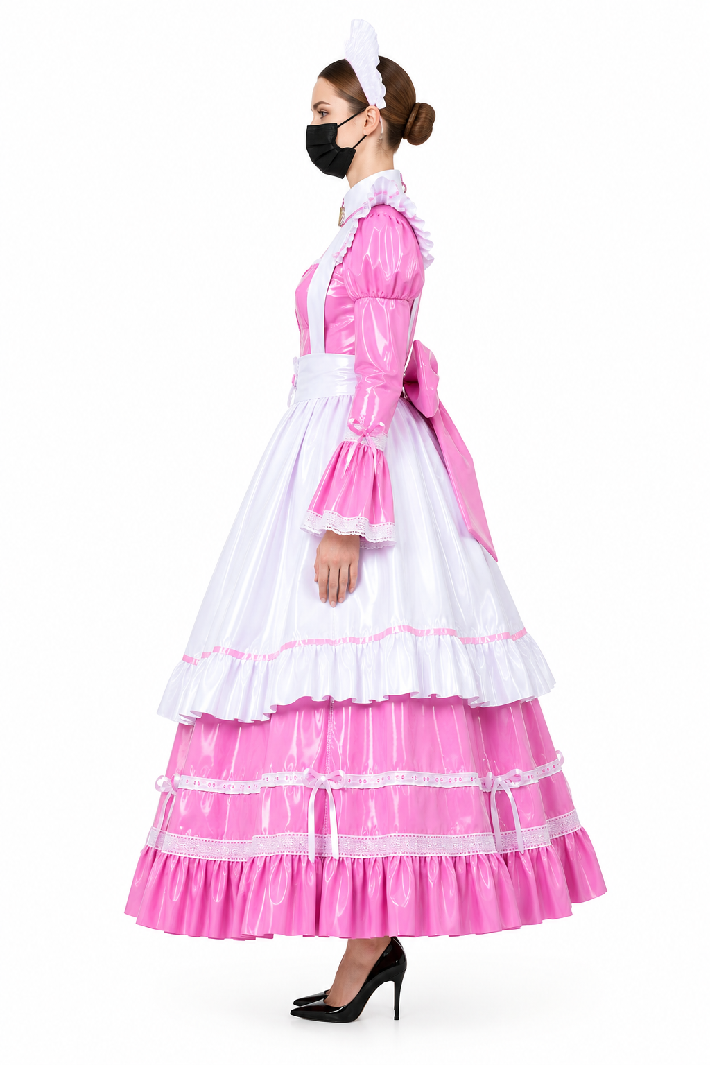 Pink Thin PVC Dress G3975