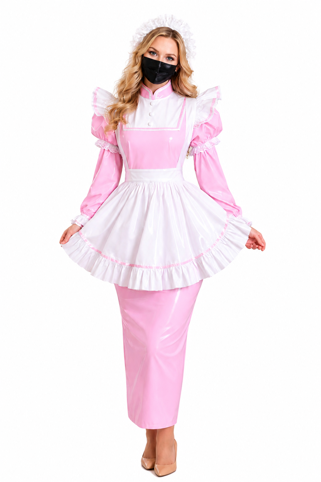 Pink Thin PVC Dress G3981