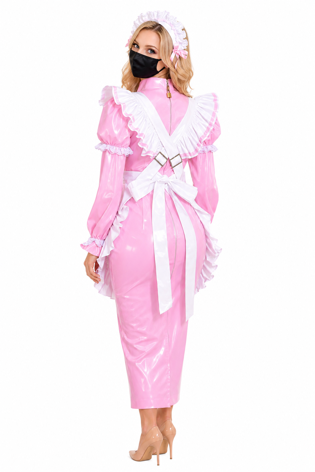 Pink Thin PVC Dress G3981
