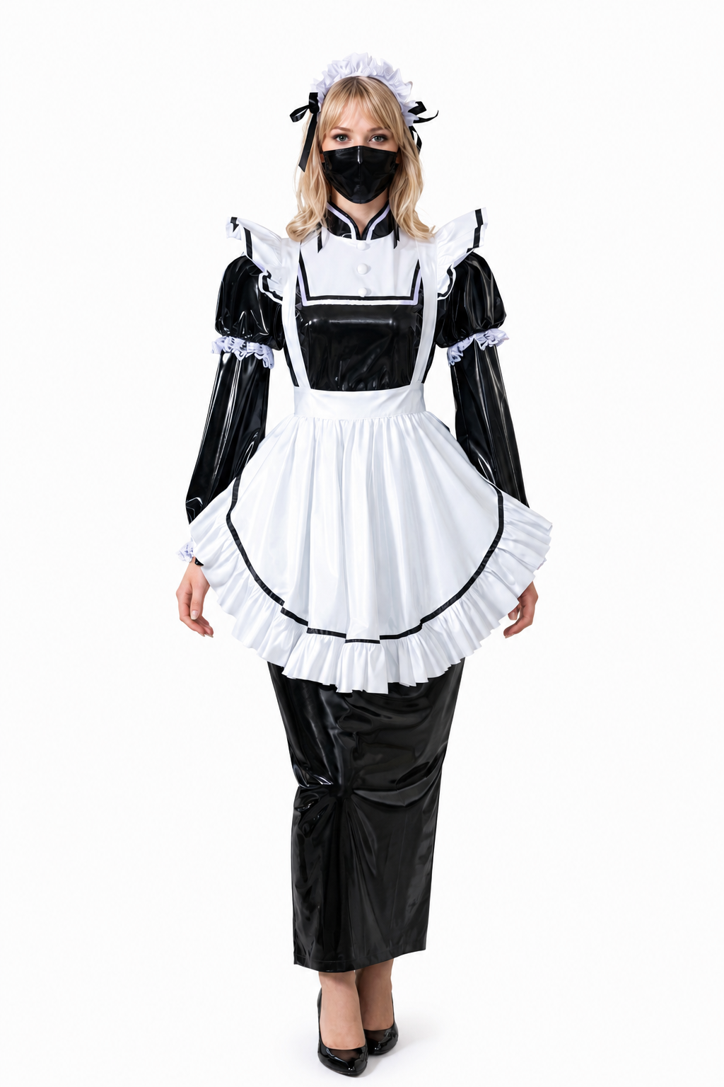 Black Thin PVC Dress G3985