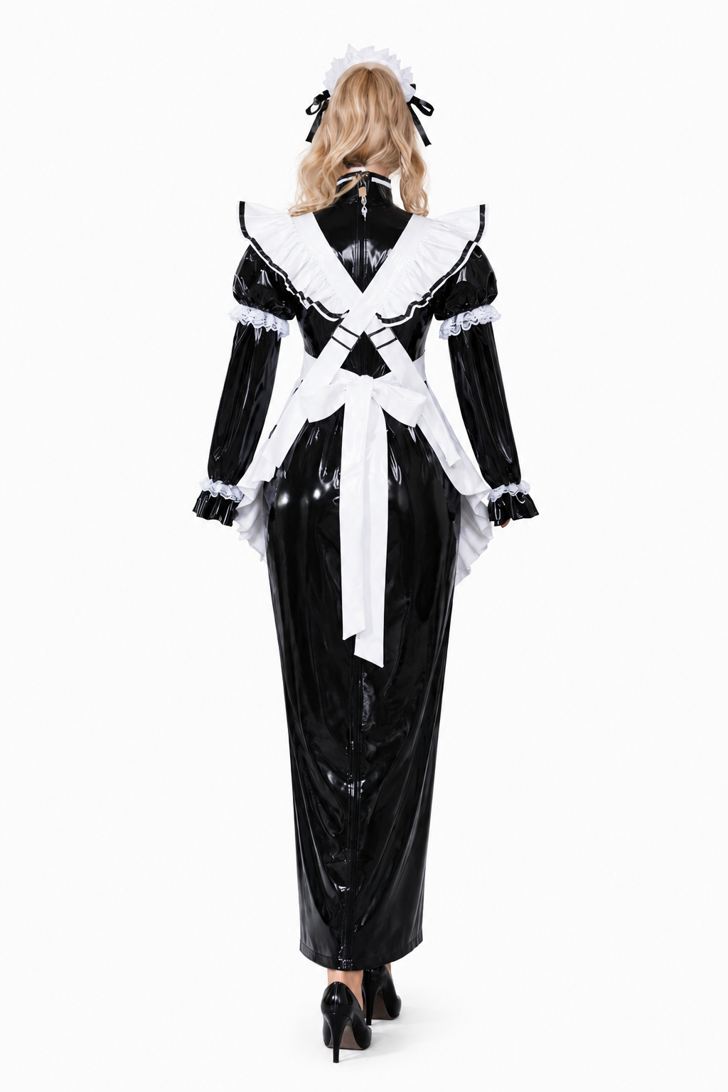 Black Thin PVC Dress G3985