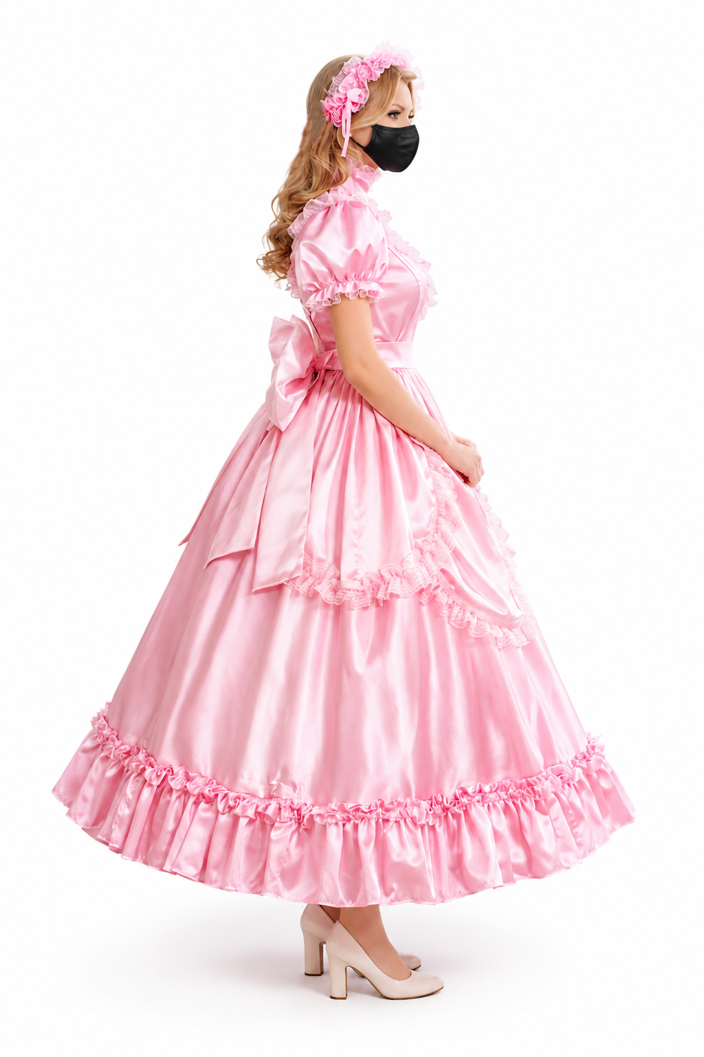 Baby Pink Satin Dress G3990