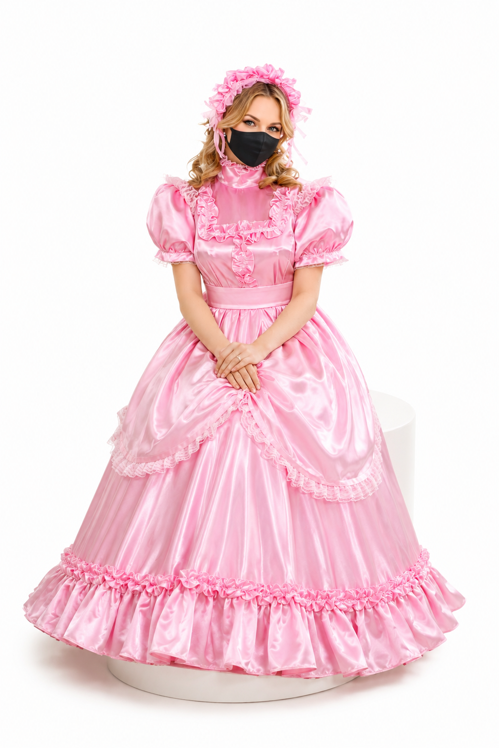 Baby Pink Satin Dress G3990