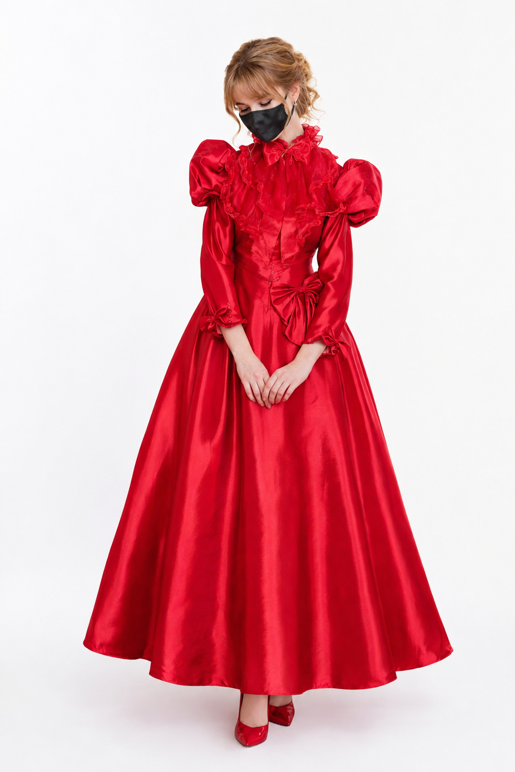 Red Satin Dress G3994