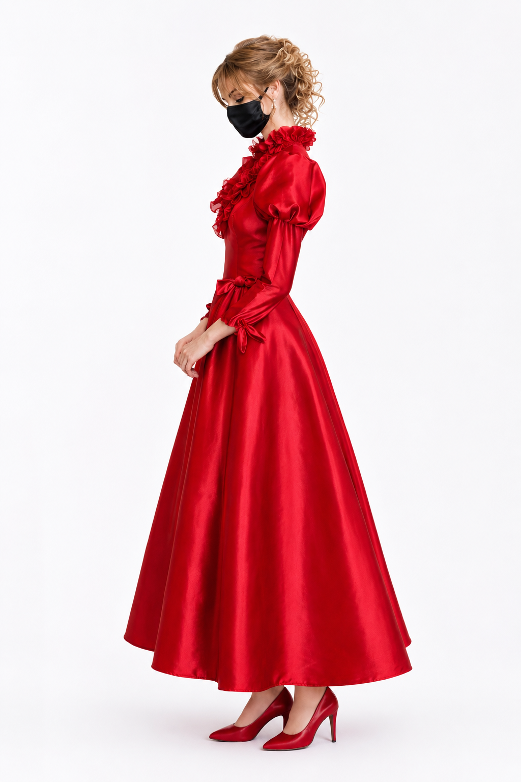 Red Satin Dress G3994
