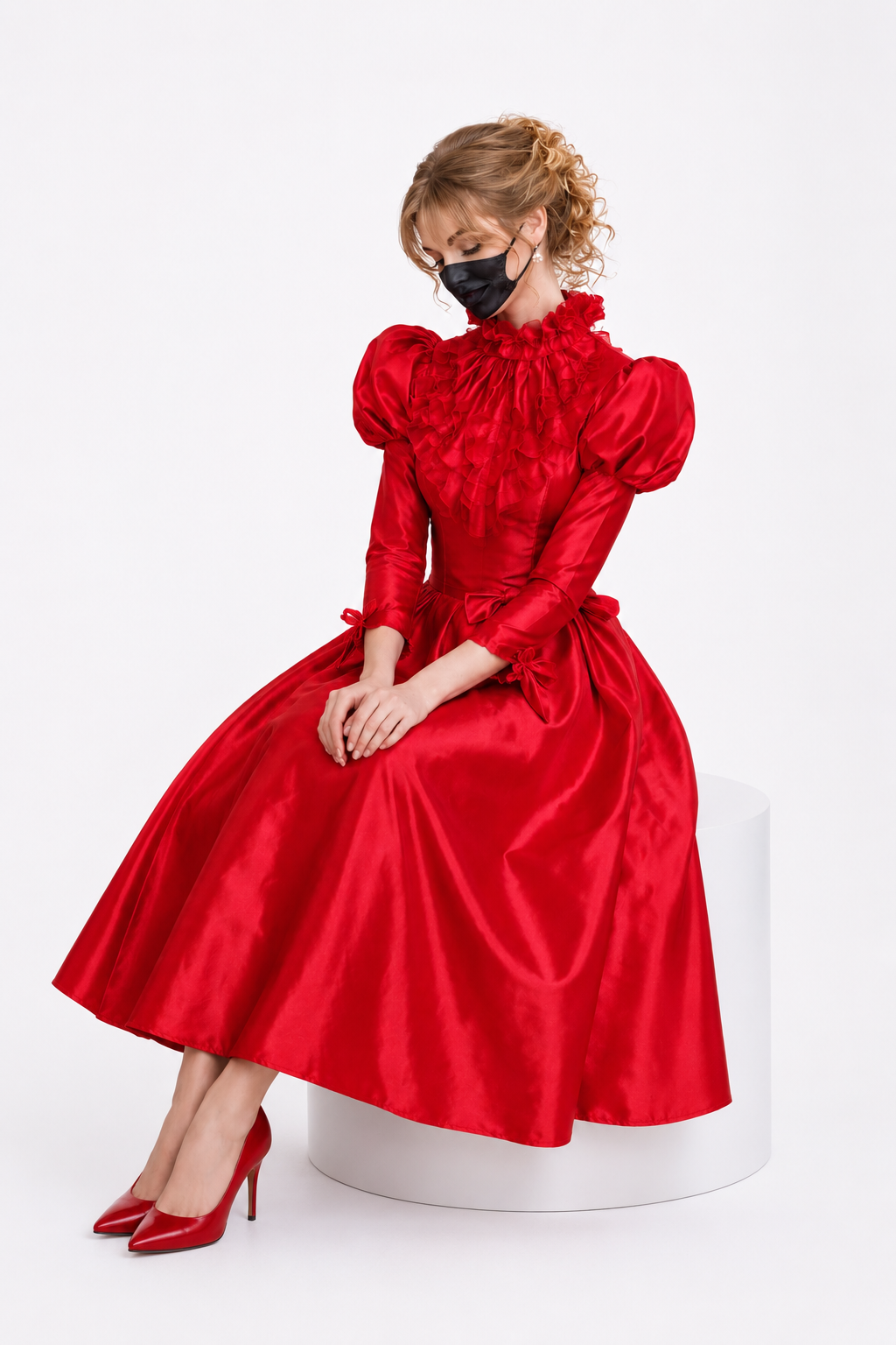 Red Satin Dress G3994