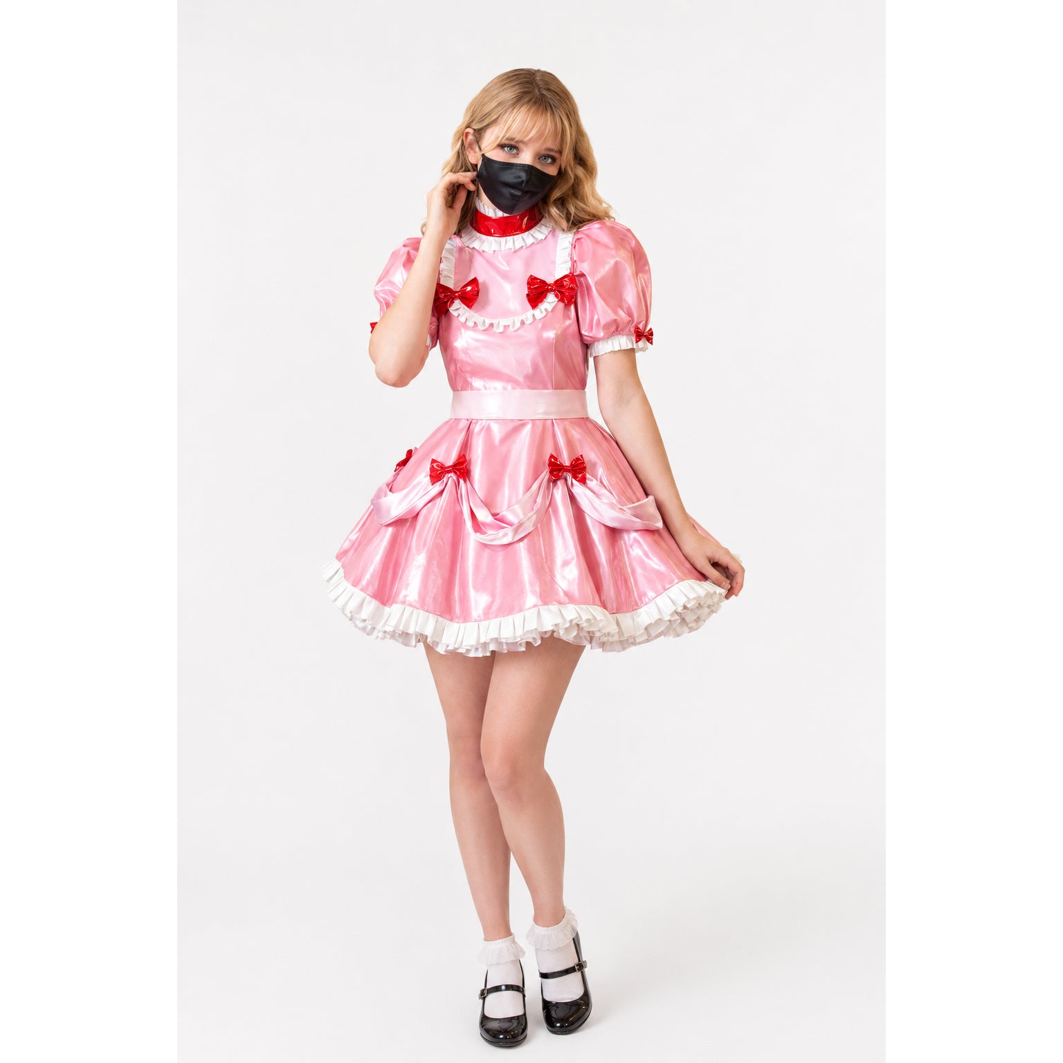 Baby Pink Leather Dress G3996
