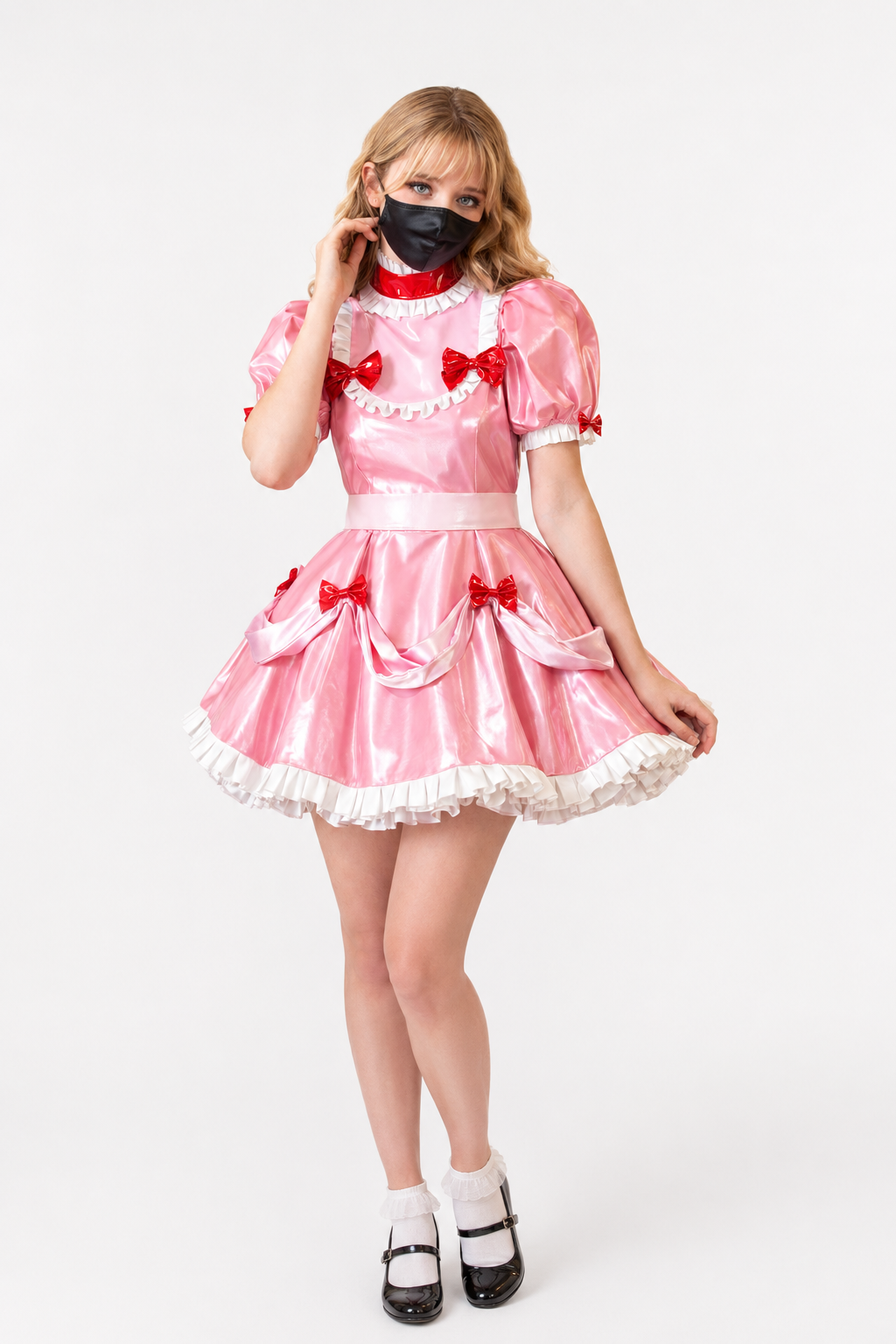 Baby Pink Leather Dress G3996