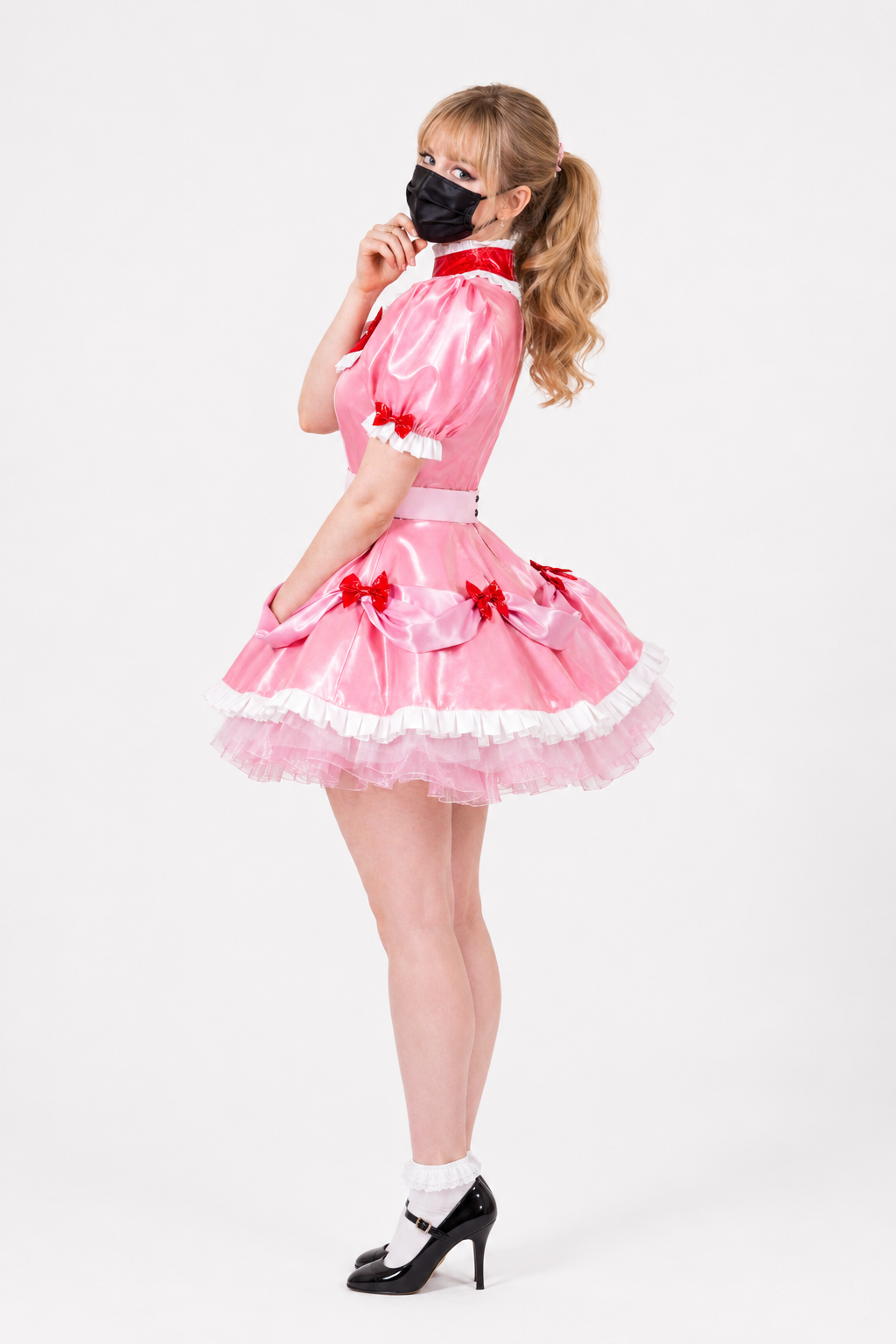Baby Pink Leather Dress G3996