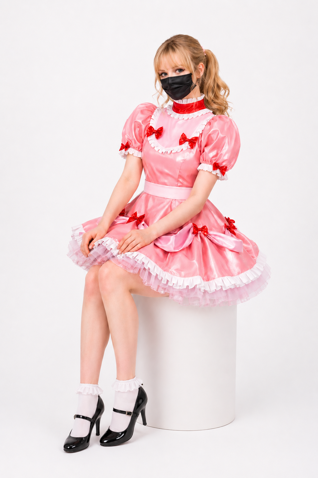 Baby Pink Leather Dress G3996