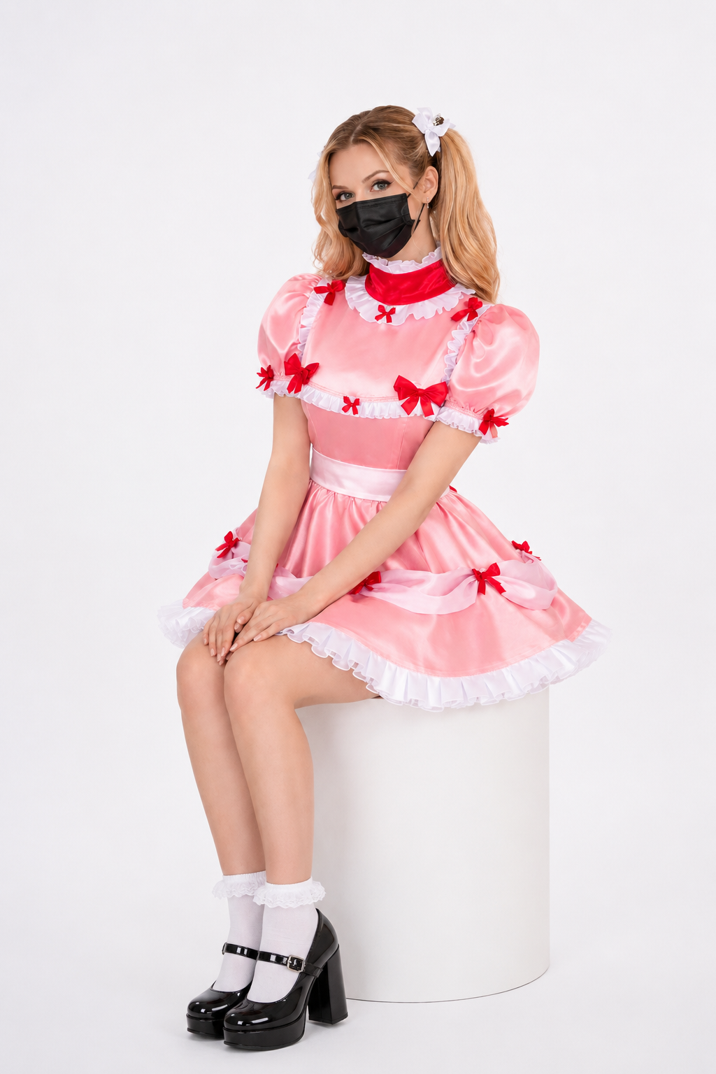 Pink Satin Dress G3998
