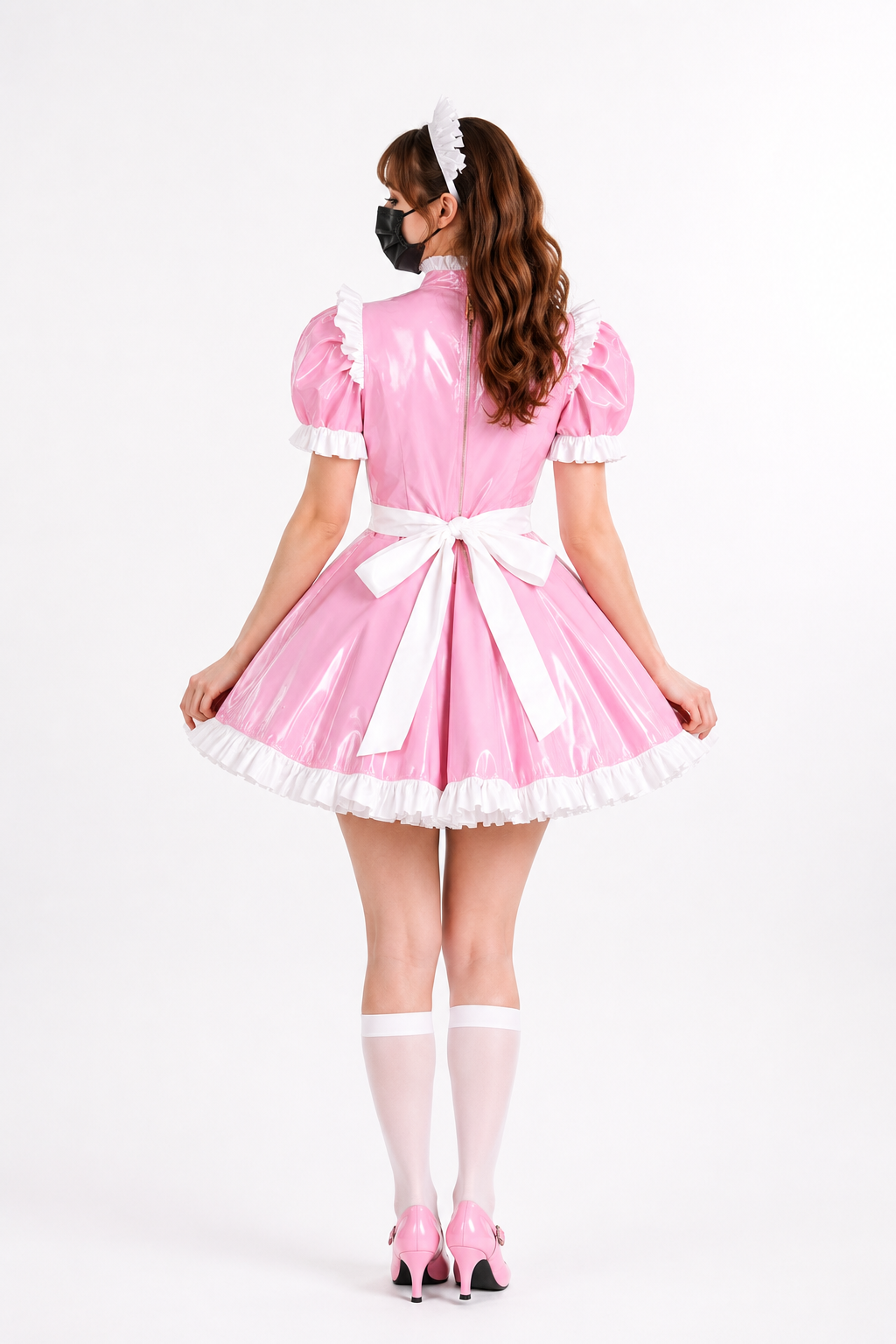 Baby Pink Thin PVC Dress G4003