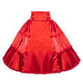 Red sissy maid dress with layered ruffles and button details, crafted for elegant costume fashion.