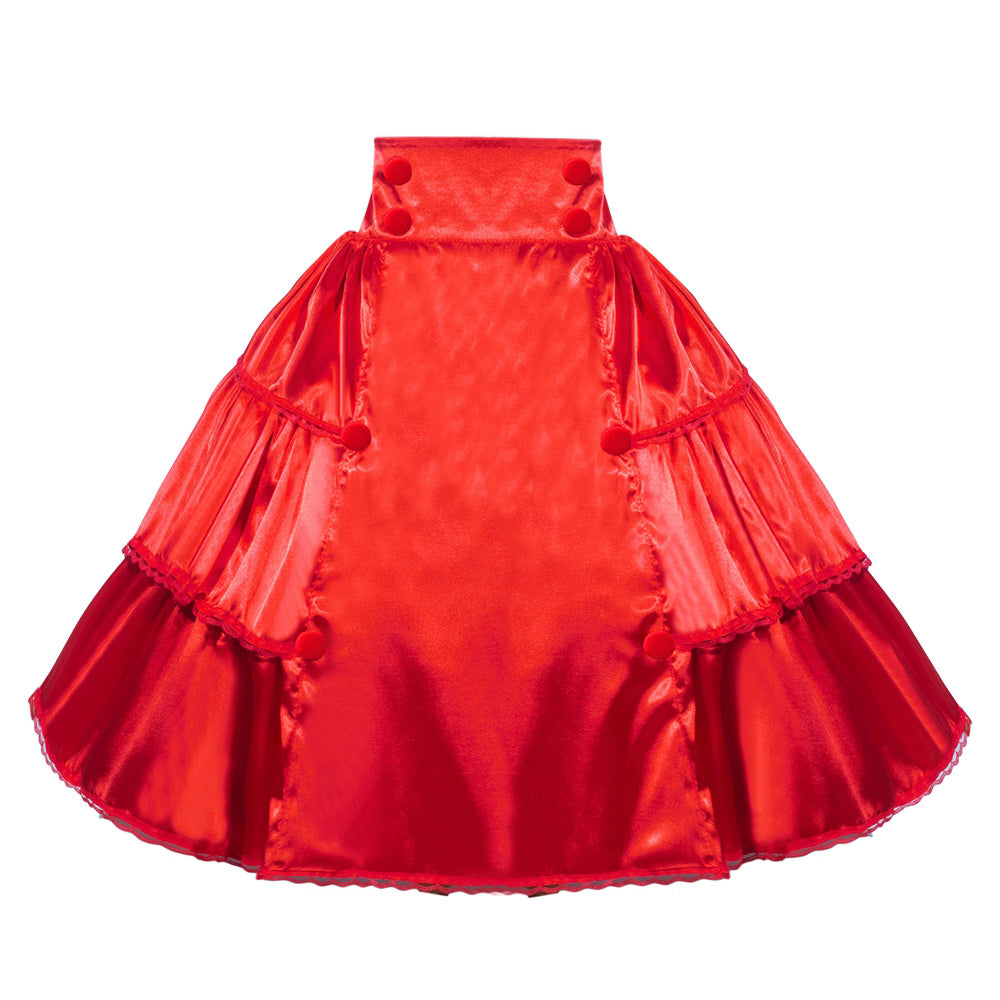 Jupe en satin rouge G4004