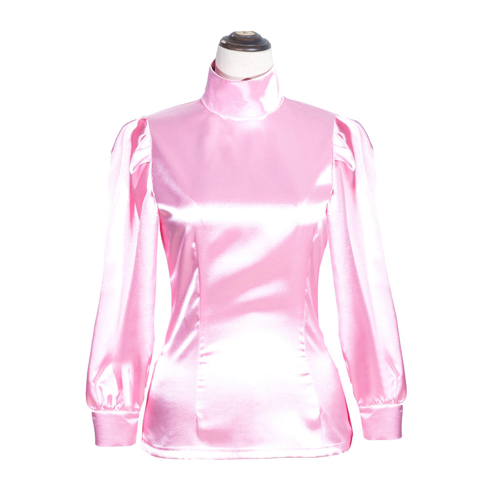 Chemisier en Satin Rose Bébé G4006