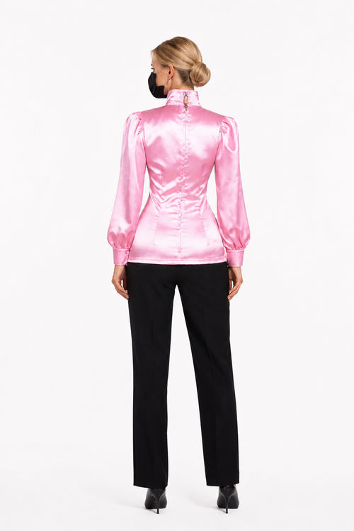 Baby Pink Satin Blouse G4006