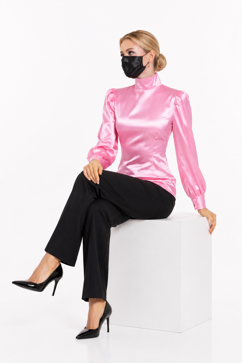 Baby Pink Satin Blouse G4006