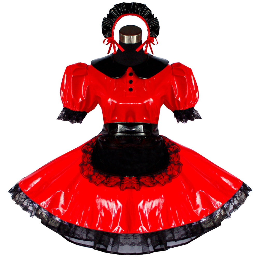 rotes, eng anliegendes PVC-Kleid G400