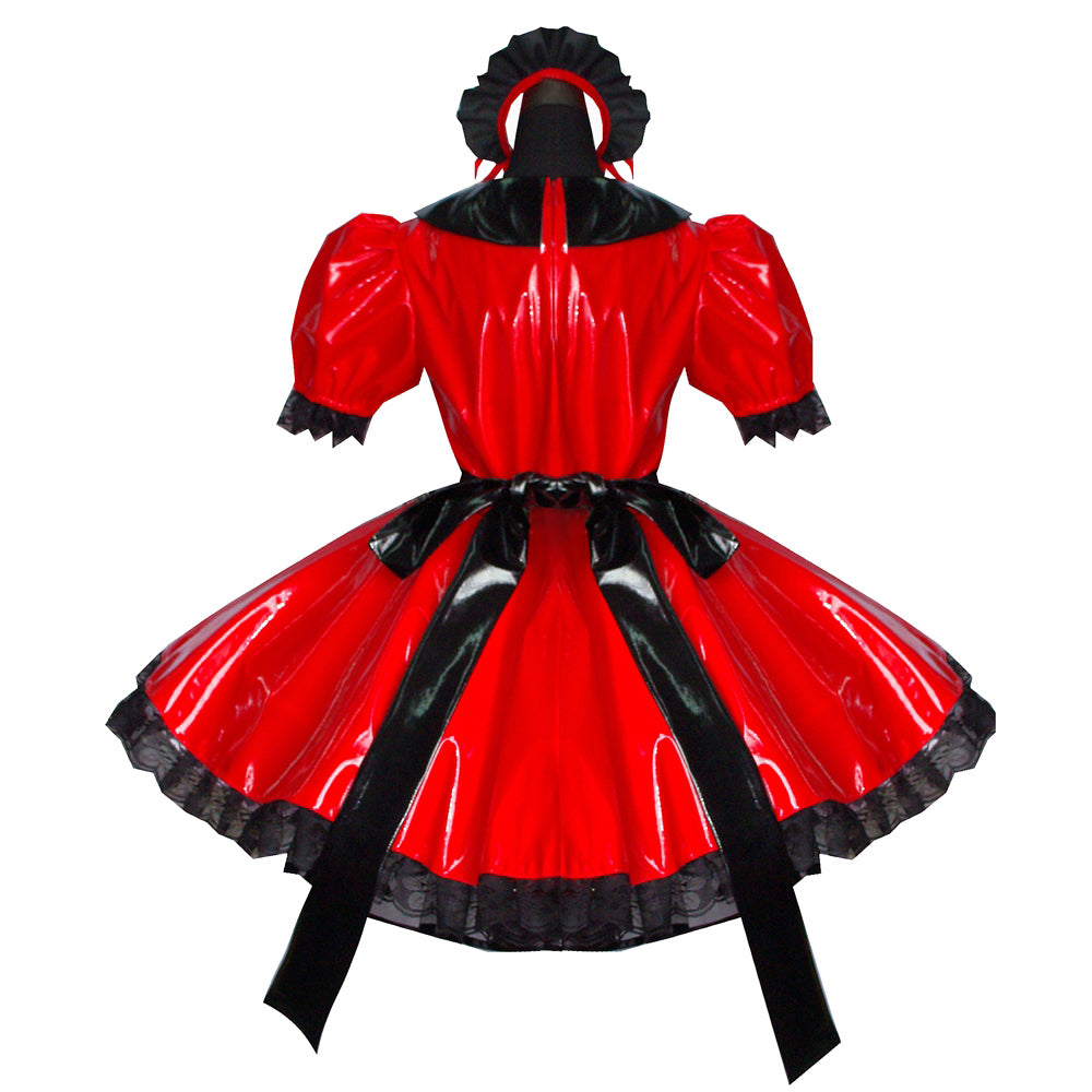 rotes, eng anliegendes PVC-Kleid G400