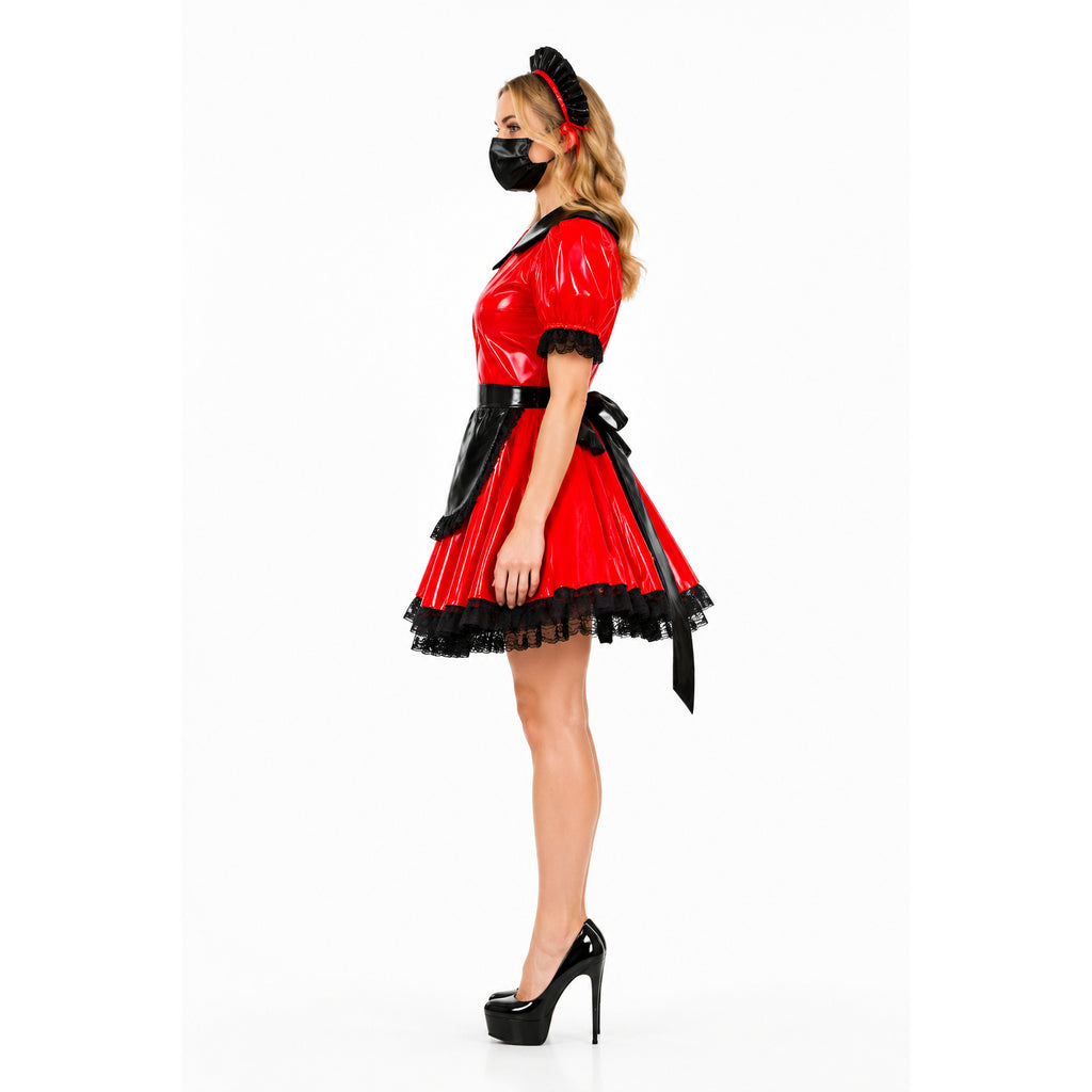 rotes, eng anliegendes PVC-Kleid G400