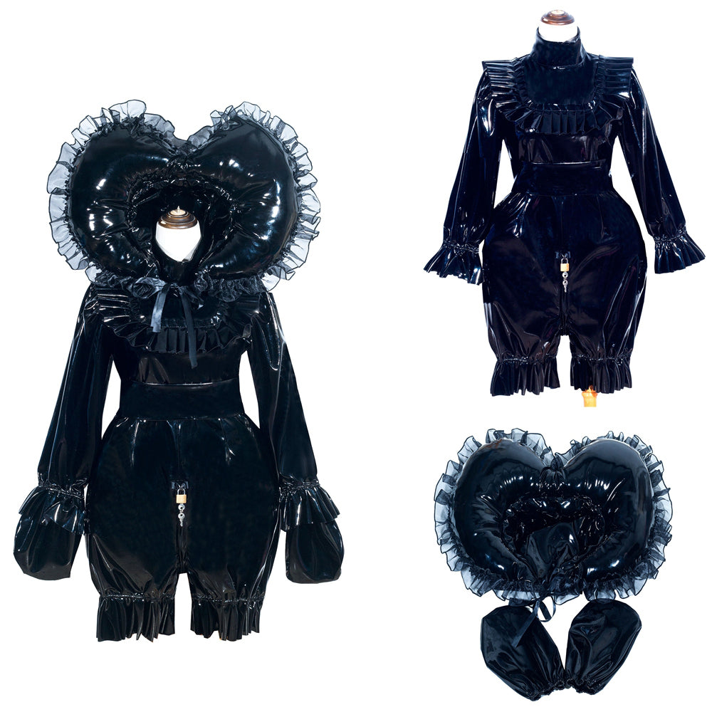 Combinaison Body Noire Fine en PVC G4011
