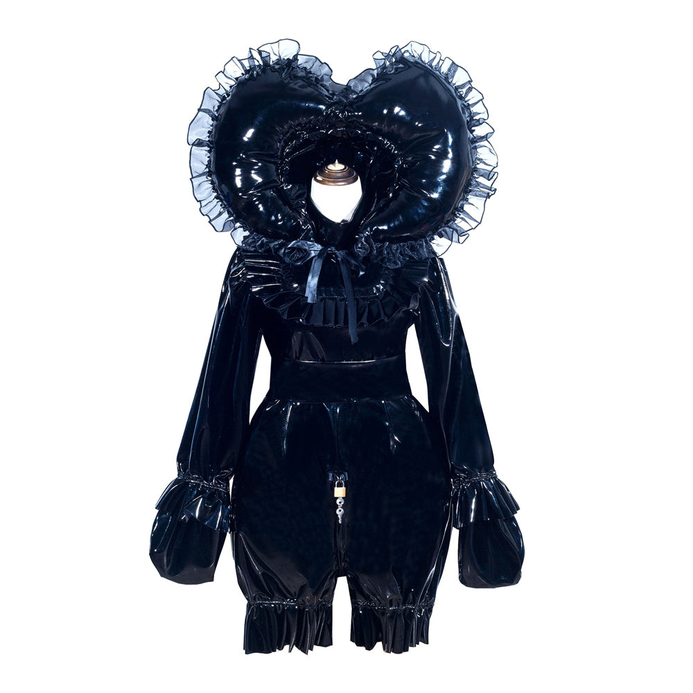 Combinaison Body Noire Fine en PVC G4011