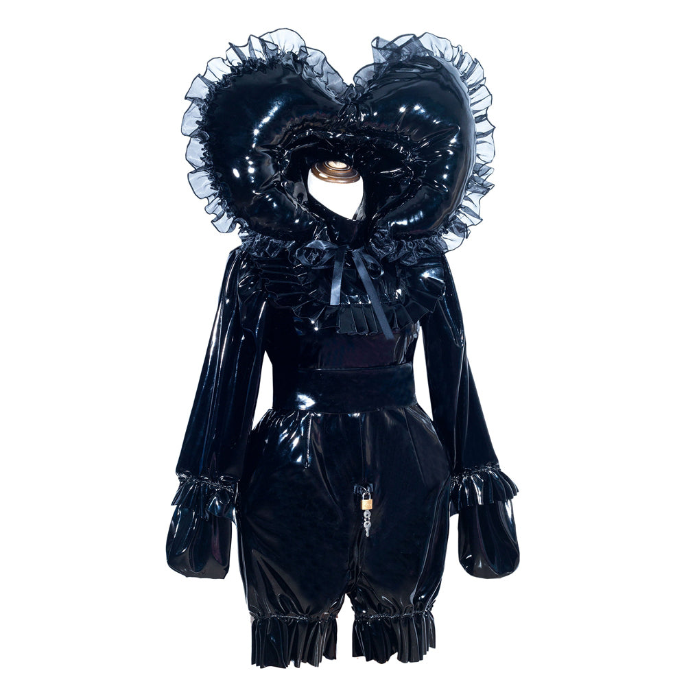 Combinaison Body Noire Fine en PVC G4011
