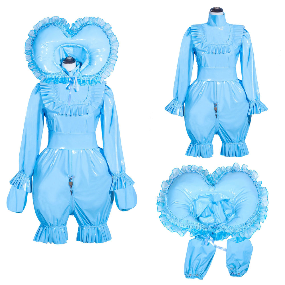 Body-string en PVC fin bleu clair, tenue G4013