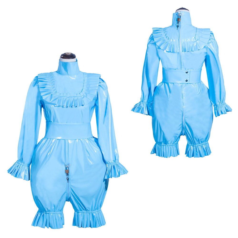 Body-string en PVC fin bleu clair, tenue G4013