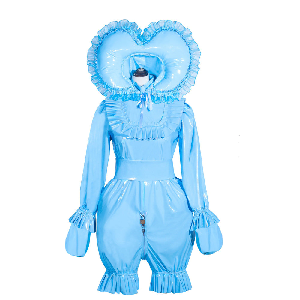 Body-string en PVC fin bleu clair, tenue G4013